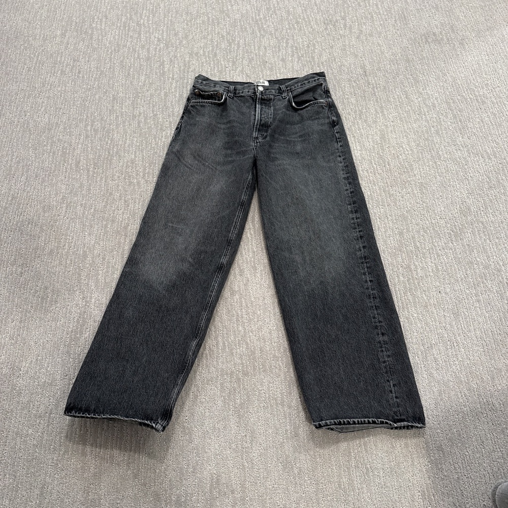 Agolde Wide Leg Jeans in Washed Black - Picture 2 of 7